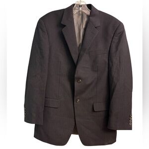 Chaps Sport Coat Mens dark grey Striped Blazer suit coat Wool size 38R